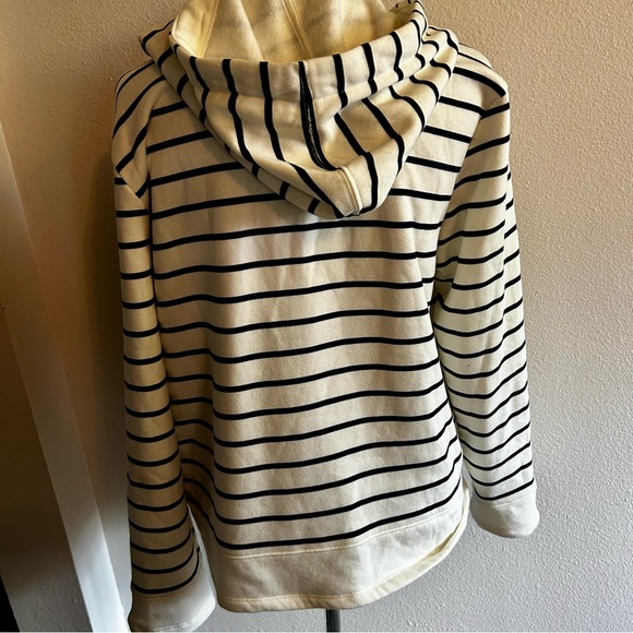 Nautica hoodie sweatshirt white blue stripe sz med oversized fit great condition - Picture 3 of 4